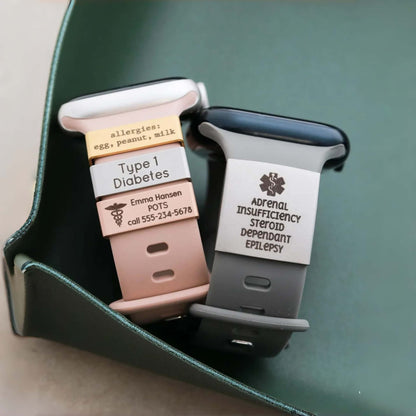 Personalized Emergency ID Watch Charm | Engraved Safety ID Tag