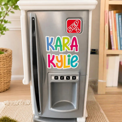 Personalized Rainbow Name Stickers for Kids | Waterproof Labels