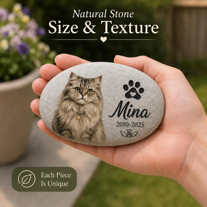 Custom Pet Portrait Memorial Stone | Personalized Dog Cat Loss Keepsake Gift