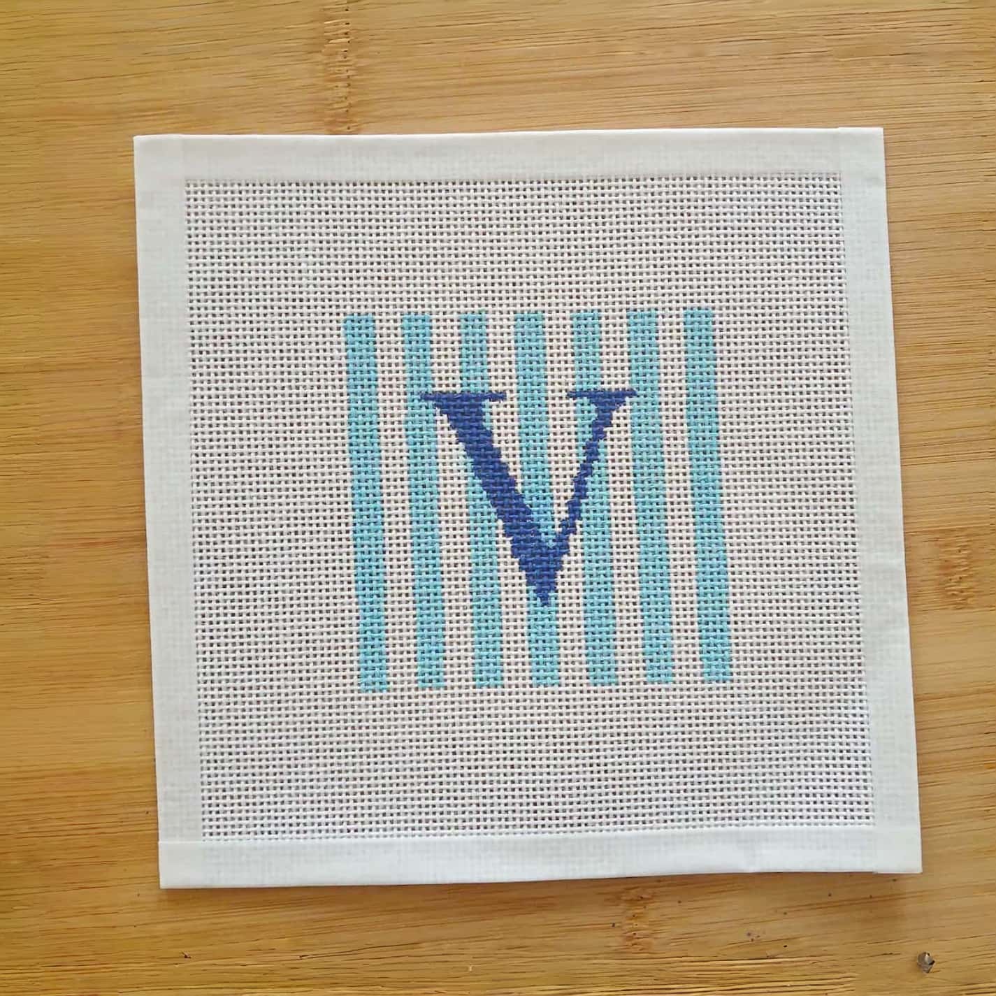 Beginner Personalized Needlepoint Letter Canvas Kit | DIY Gift