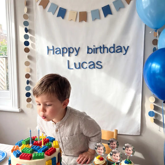Personalized 3D Yarn Birthday Banner | Custom Party Backdrop