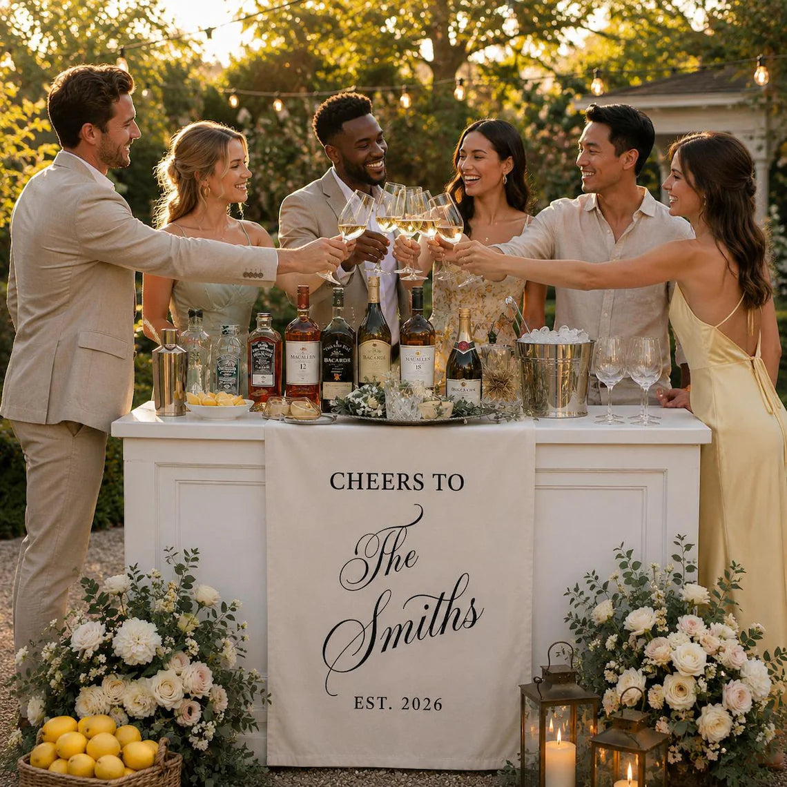 Personalized Wedding Bar Runner Sign | Custom Name Wedding Decor