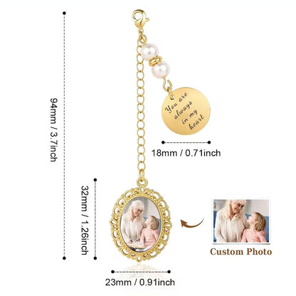 Personalized Wedding Bouquet Photo Charm – Memorial Bridal Keepsake