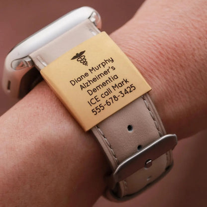 Personalized Emergency ID Watch Charm | Engraved Safety ID Tag