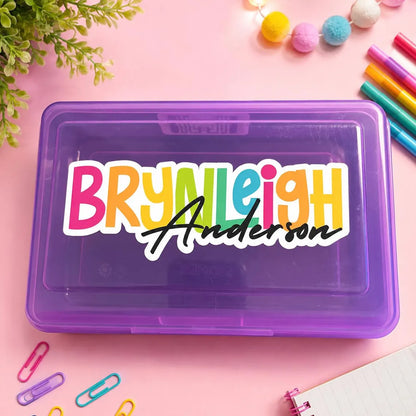 Personalized Rainbow Name Stickers for Kids | Waterproof Labels