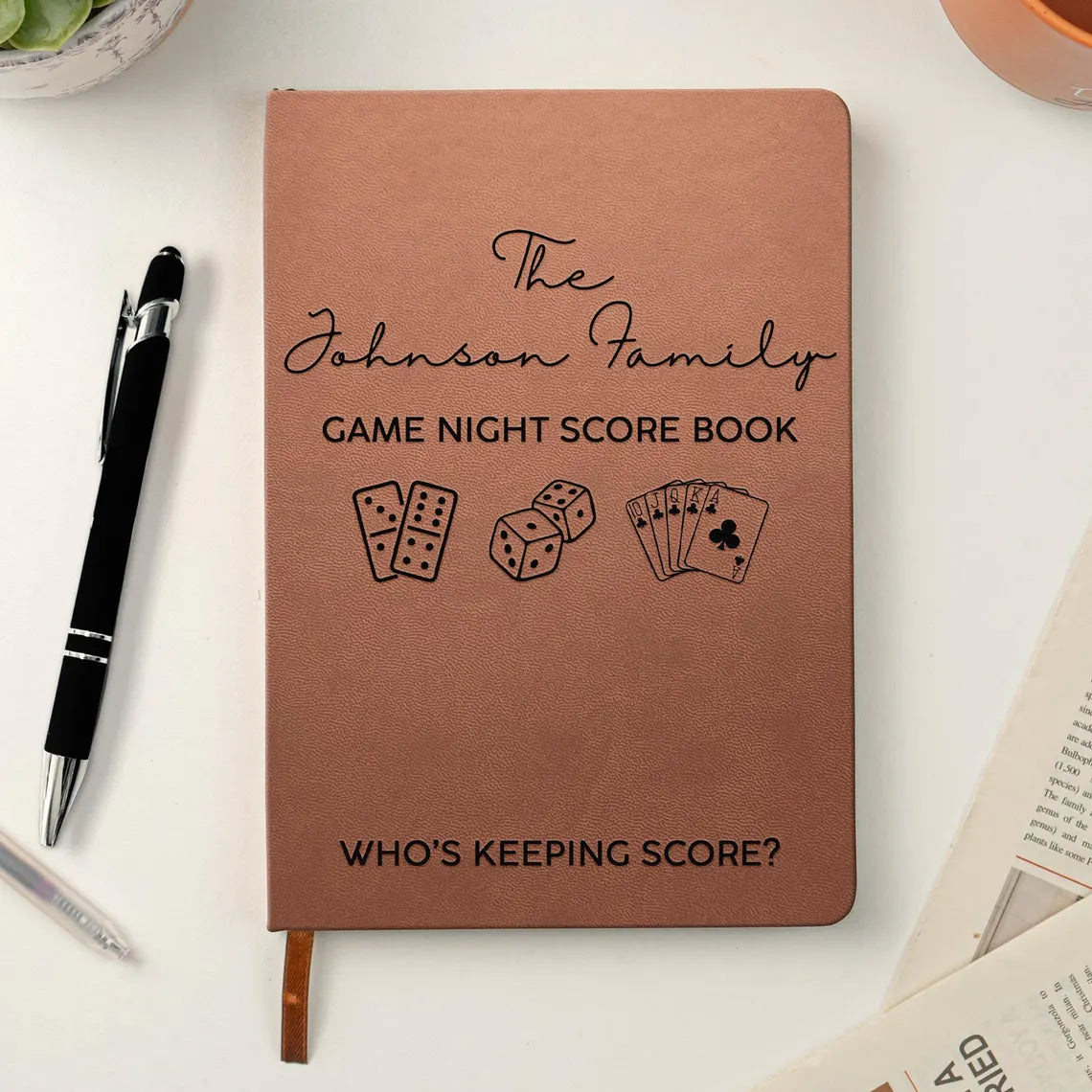 Personalized Game Night Score Book – Family Game Night Journal