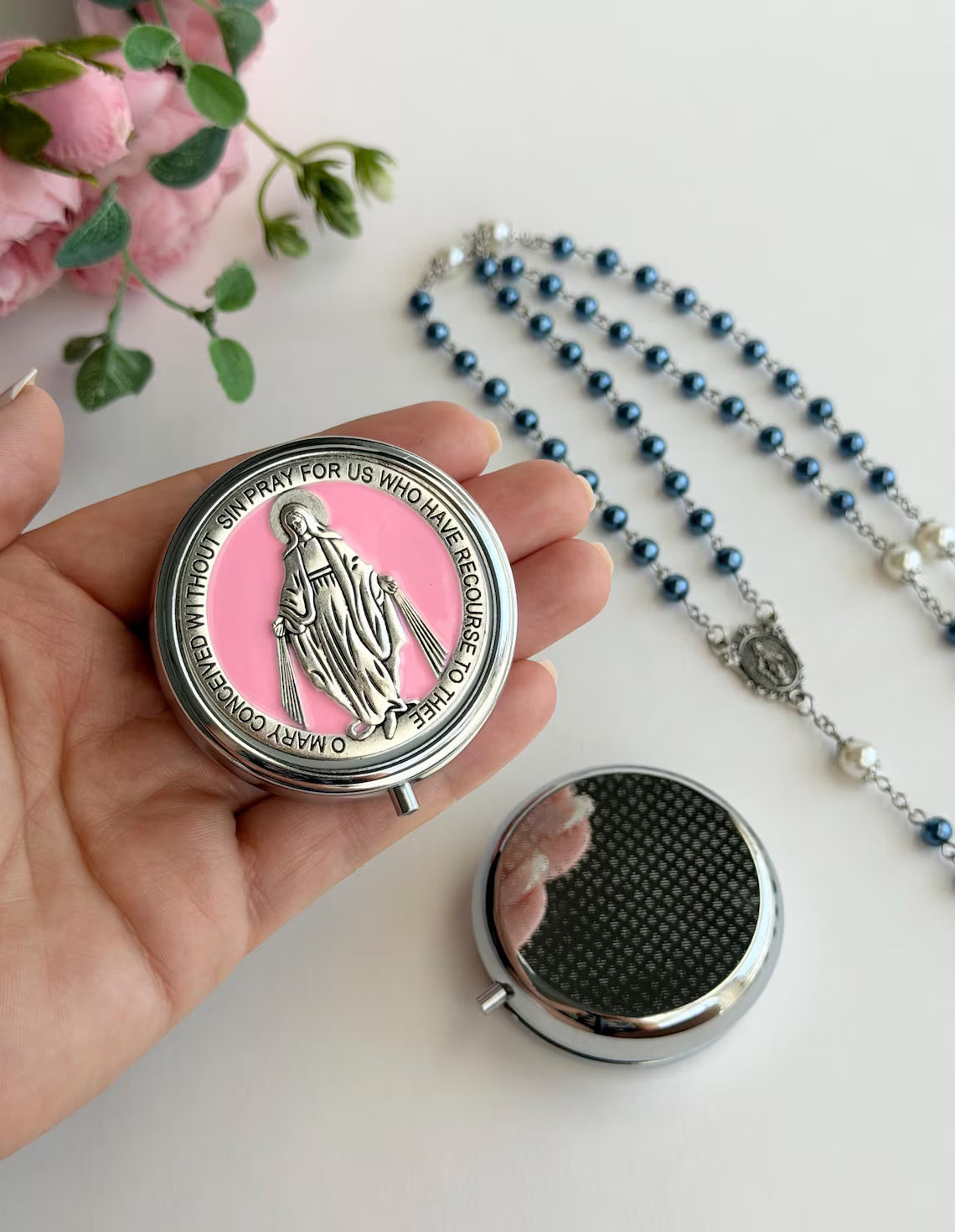 Personalized Engraved Catholic Rosary for Baptism | First Communion Gift