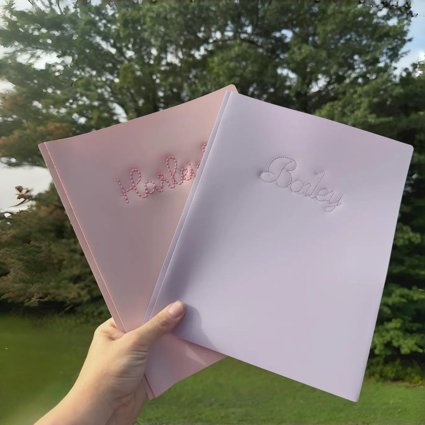 Personalized Embroidered 2-Pocket Folder Set | Custom School Folder (Set of 2)