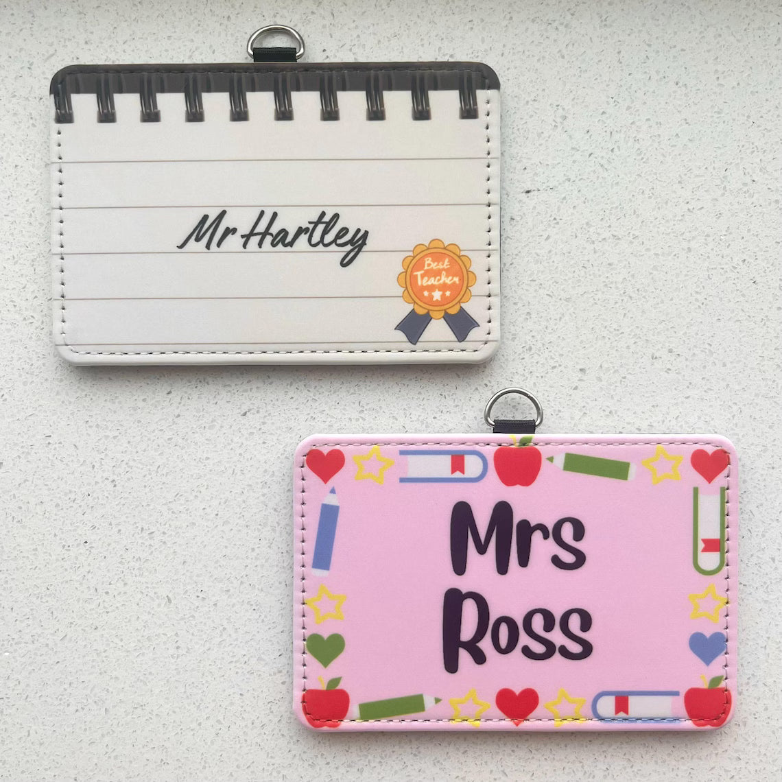Personalized Teacher Badge Holder | Custom ID Card Holder Gift for Teachers