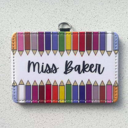 Personalized Teacher Badge Holder | Custom ID Card Holder Gift for Teachers