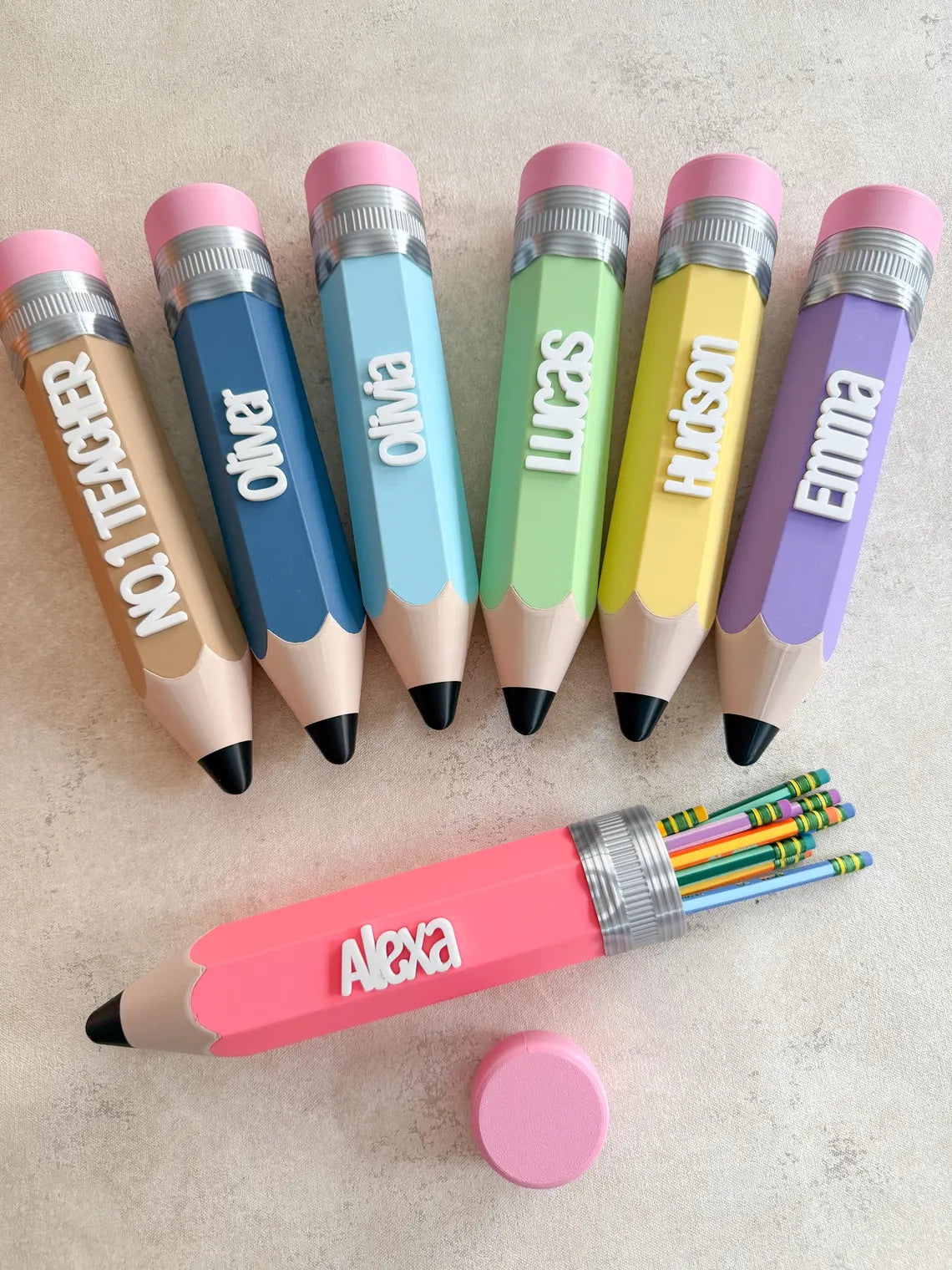 Personalized Giant Pencil Holder | Custom Name Pencil Box