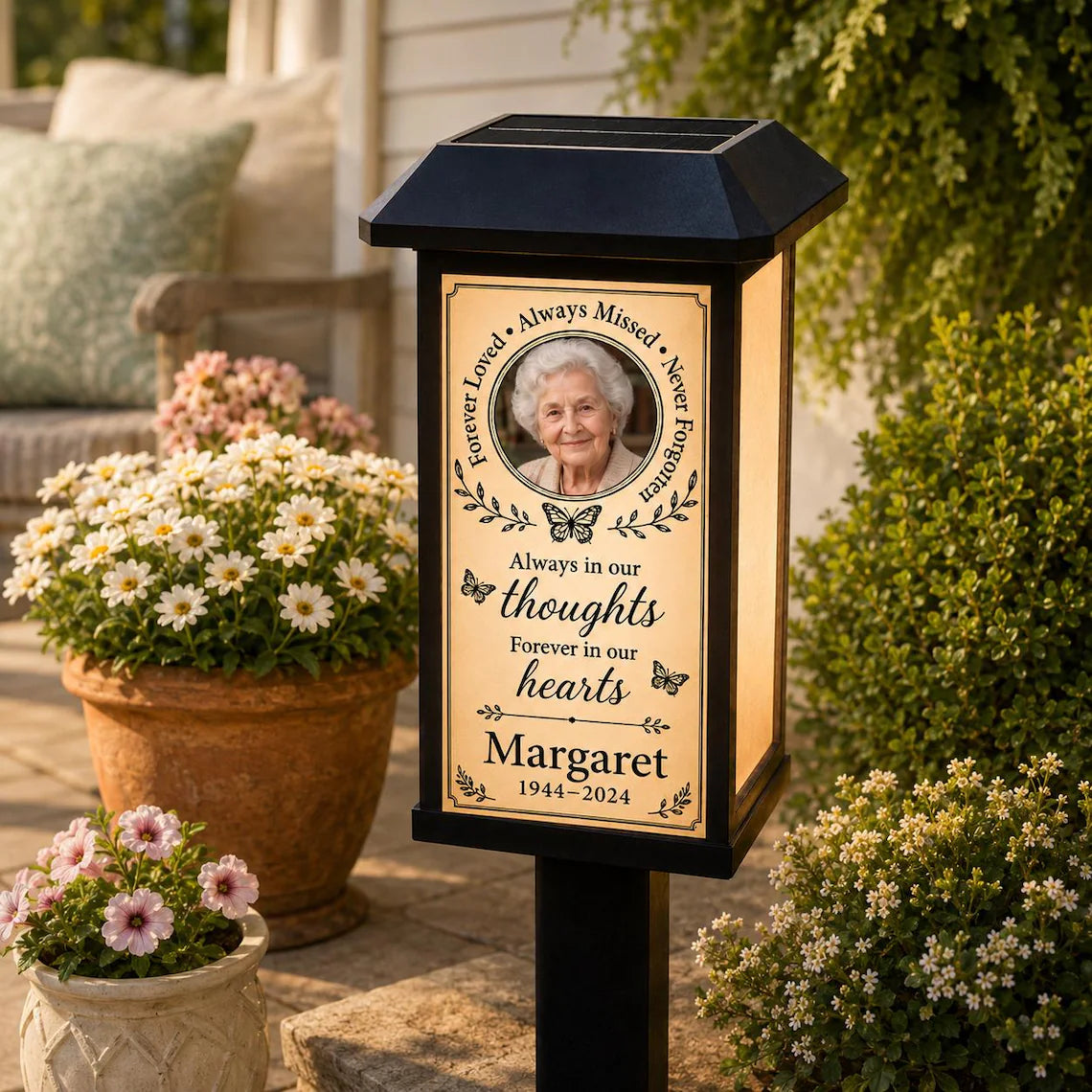 Personalized Photo Memorial Solar Garden Stake Light