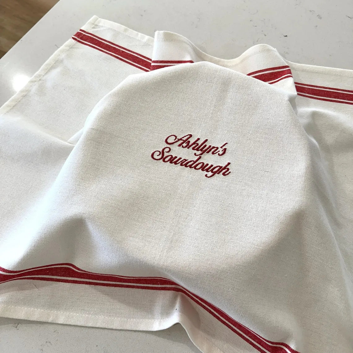 Personalized Sourdough Towel | Custom Embroidered Banneton Cover