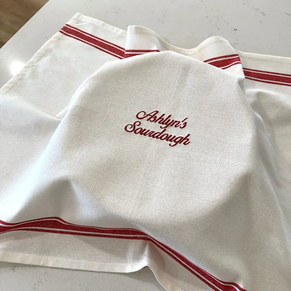 Personalized Sourdough Towel | Custom Embroidered Banneton Cover