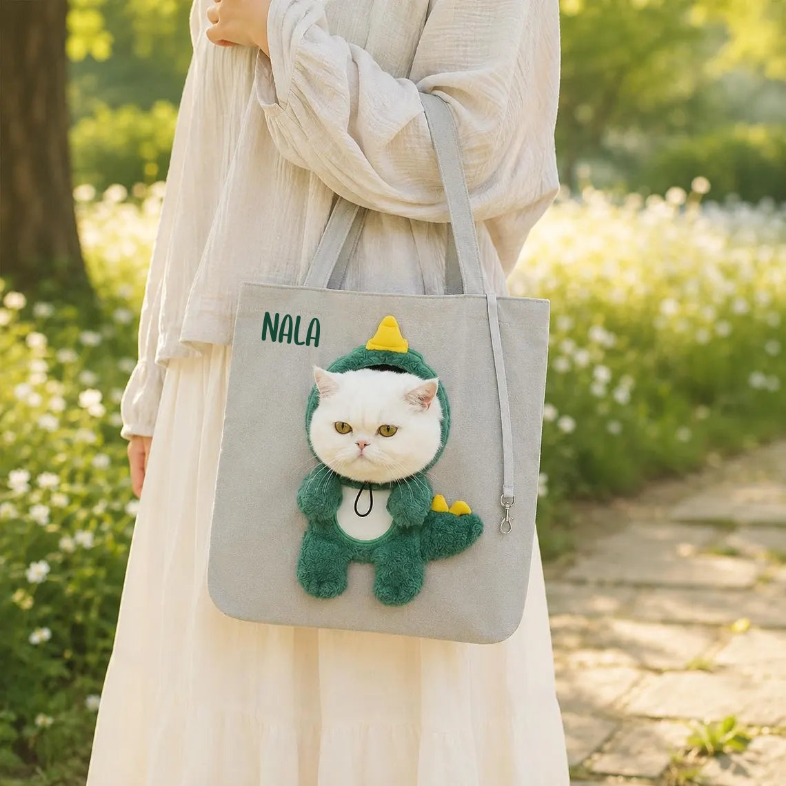 Personalized Pet Carrier Tote | Cute Cat & Small Dog Travel Bag