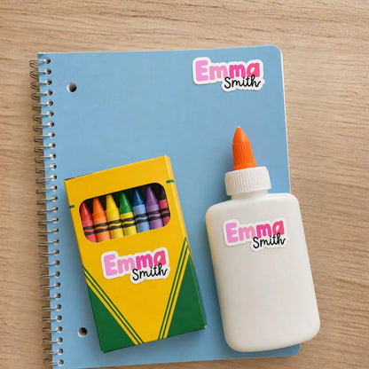 Personalized Kids Name Stickers | Waterproof School Labels 2 Sheets