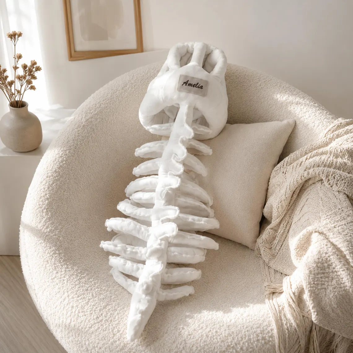 Plush Dinosaur Skeleton Costume | Soft Dino Halloween Cosplay Outfit