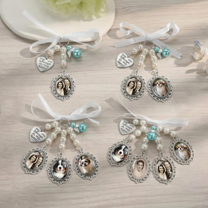 Personalized Wedding Bouquet Photo Charm Engraved Memorial Keepsake