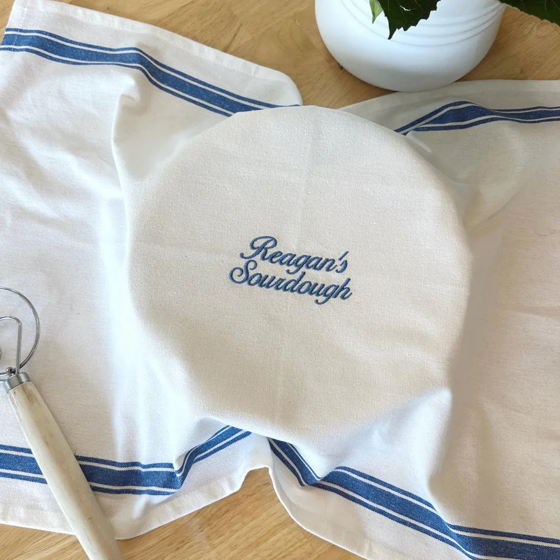 Personalized Sourdough Towel | Custom Embroidered Banneton Cover