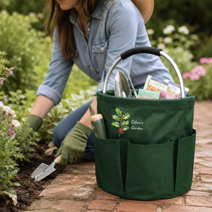 Personalized Garden Tool Bag | Custom Birth Flower Gardening Tote Gift