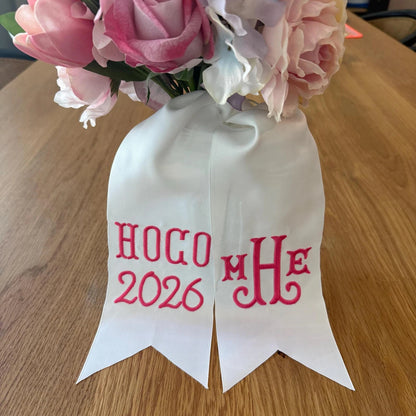 Personalized Homecoming Bouquet Ribbon – Custom Embroidered HOCO