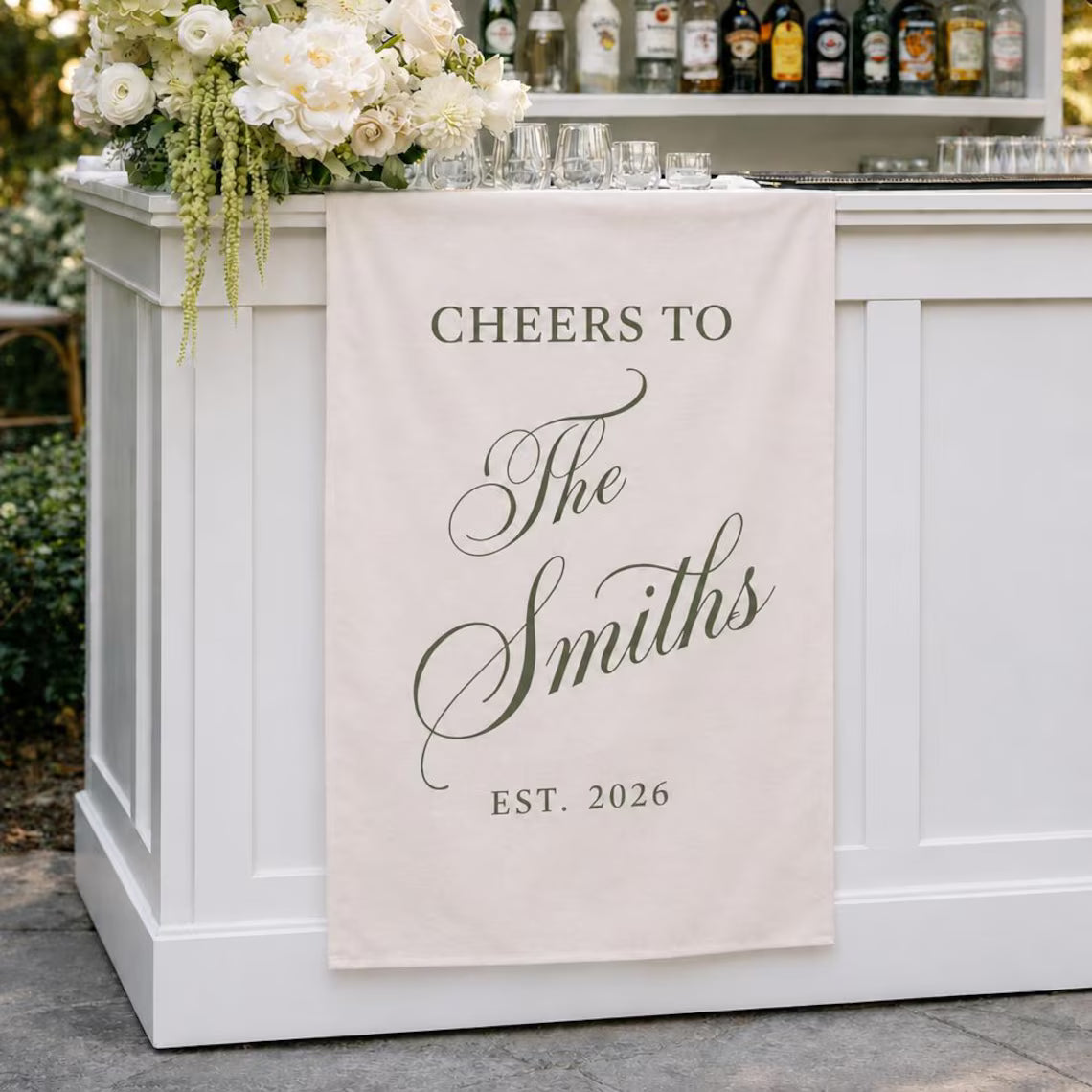 Personalized Wedding Bar Runner Sign | Custom Name Wedding Decor
