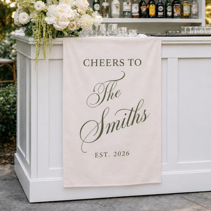 Personalized Wedding Bar Runner Sign | Custom Name Wedding Decor