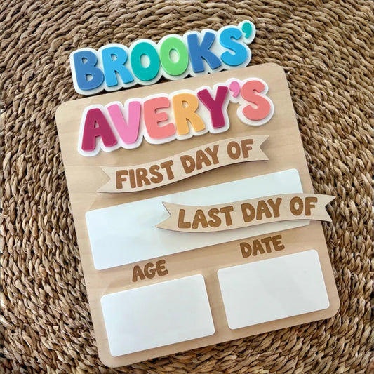 Personalized First & Last Day of School Sign | Reusable School Photo Board