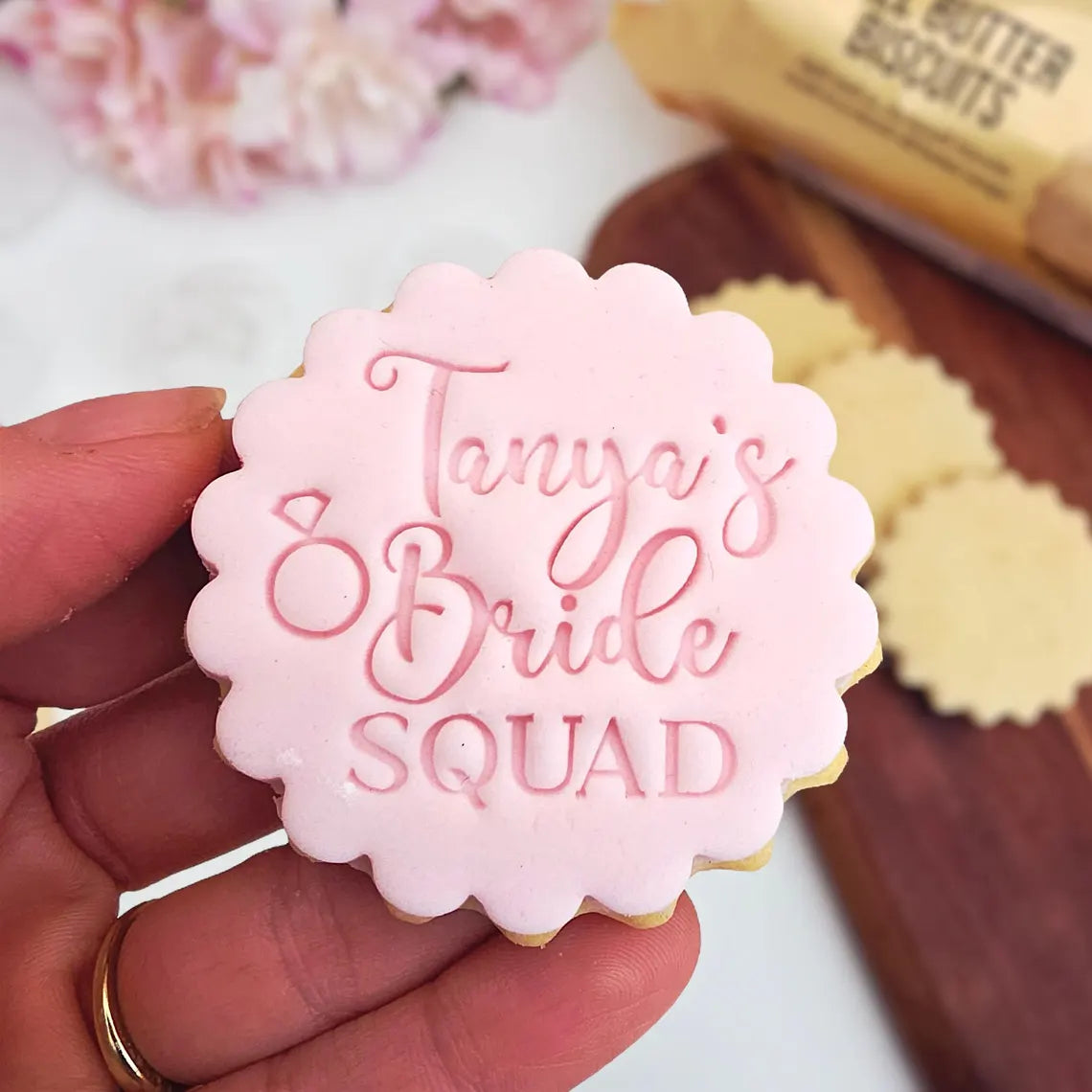 Personalized Wedding Cookie Stamp | Custom Biscuit & Cupcake