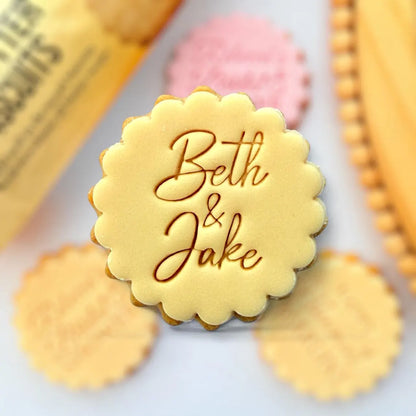 Personalized Wedding Cookie Stamp | Custom Biscuit & Cupcake