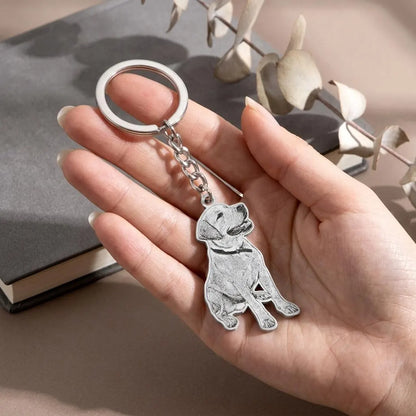 Custom Pet Portrait Keychain | Personalized Pet Photo Keepsake Gift