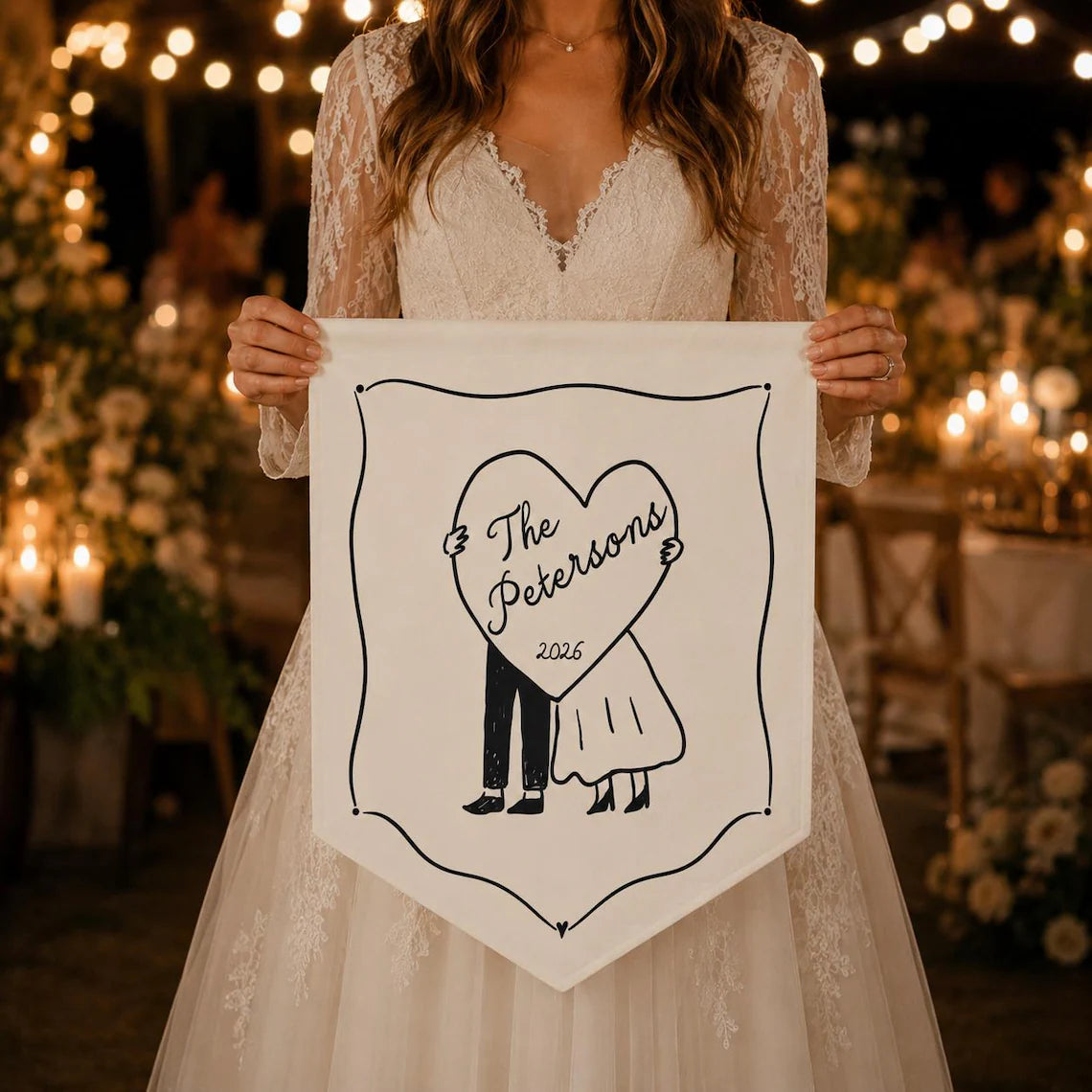 Personalized Last Name Wedding Banner | Custom Wedding Sign