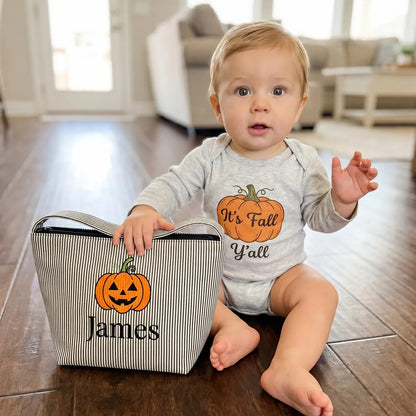 Personalized Halloween Trick-or-Treat Basket | Embroidered Kids Candy Bag