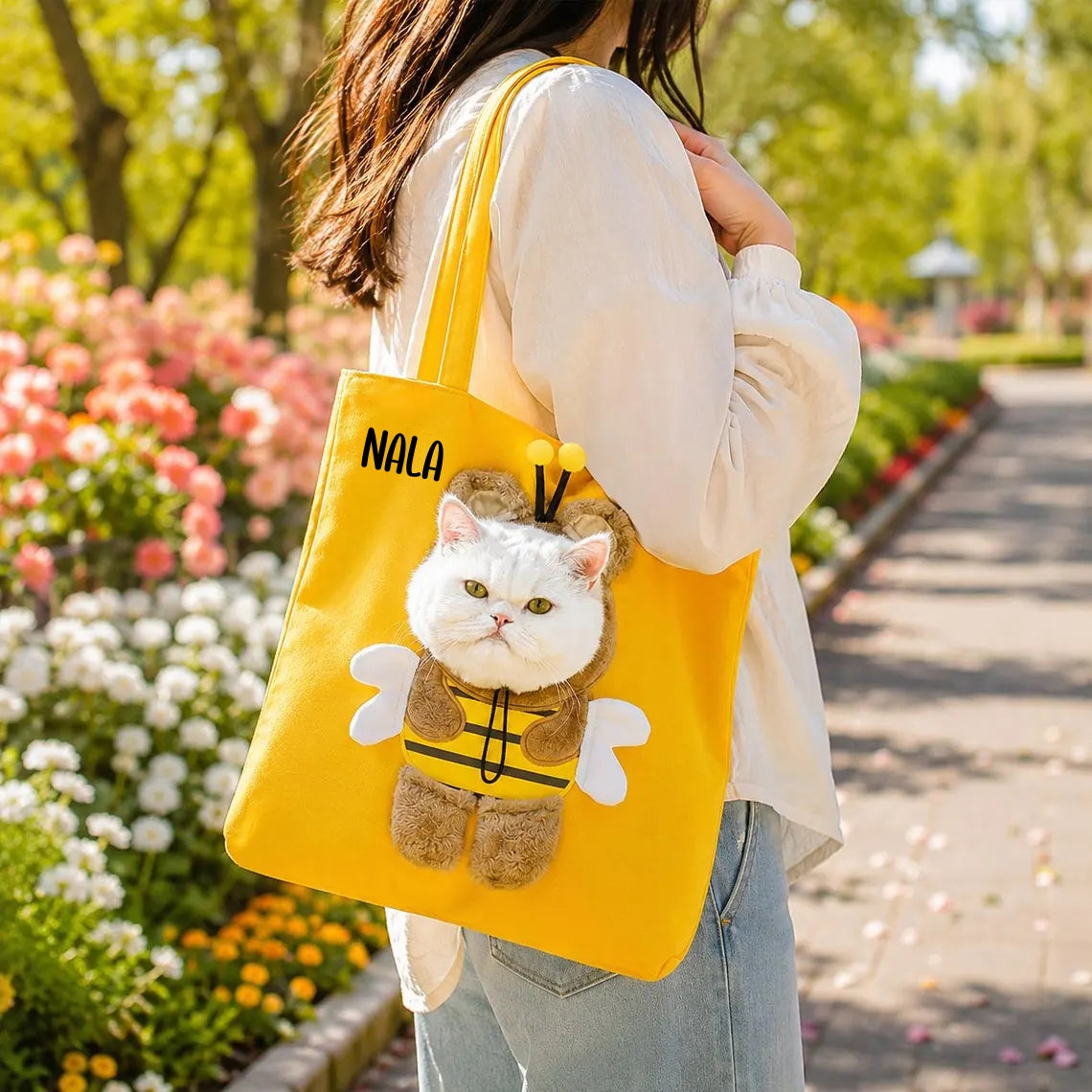 Personalized Pet Carrier Tote | Cute Cat & Small Dog Travel Bag