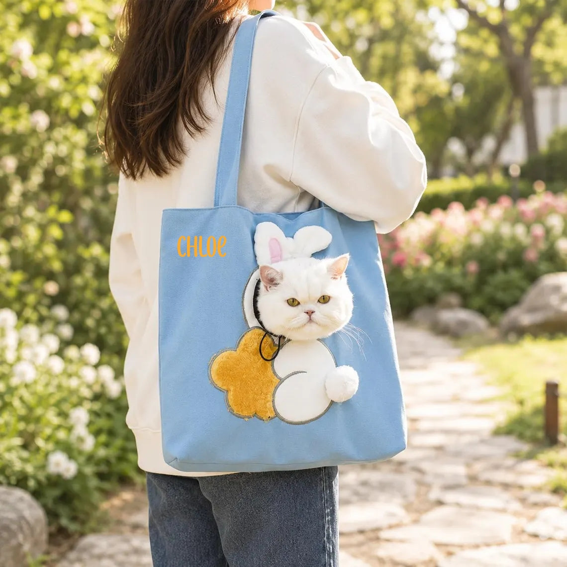 Personalized Pet Carrier Tote | Cute Cat & Small Dog Travel Bag
