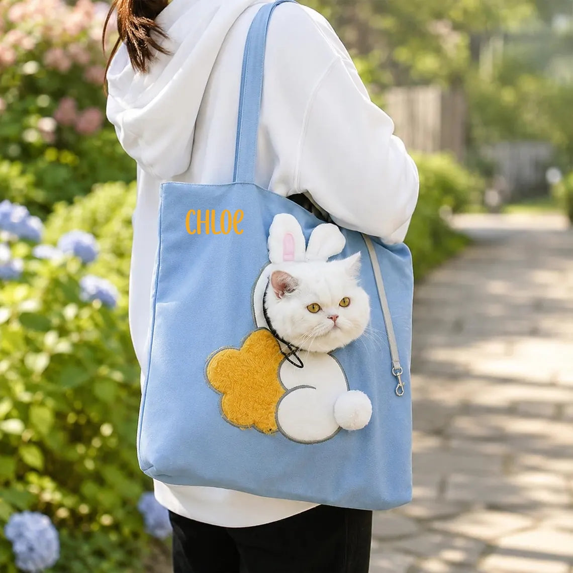 Personalized Pet Carrier Tote | Cute Cat & Small Dog Travel Bag