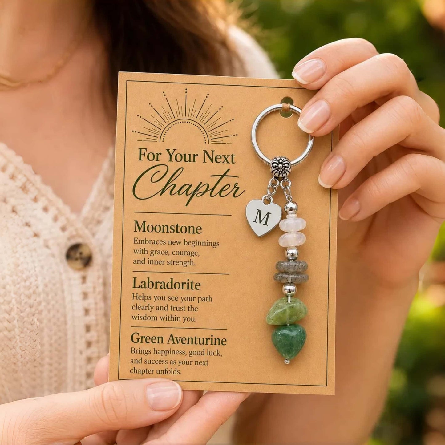 Personalized Initial Crystal Keyring for New Beginnings