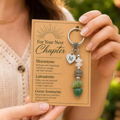 Personalized Initial Crystal Keyring for New Beginnings
