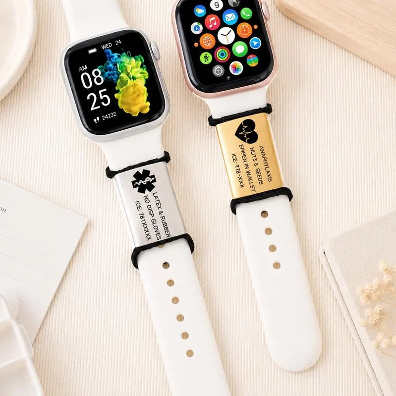 Personalized Medical ID Watch Band Tag | Custom Emergency Alert