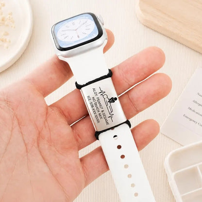 Personalized Medical ID Watch Band Tag | Custom Emergency Alert