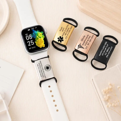 Personalized Medical ID Watch Band Tag | Custom Emergency Alert