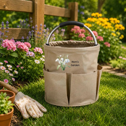 Personalized Garden Tool Bag | Custom Birth Flower Gardening Tote Gift