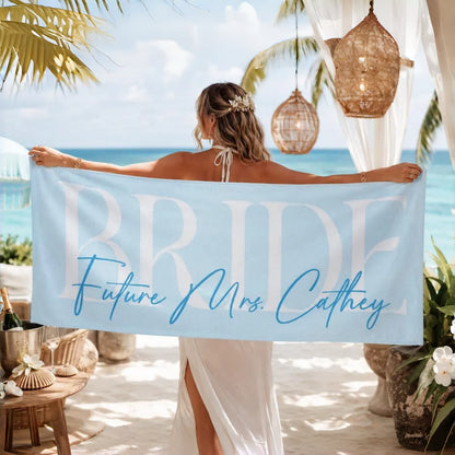 Personalized Bride Beach Towel | Custom Honeymoon & Wedding Gift