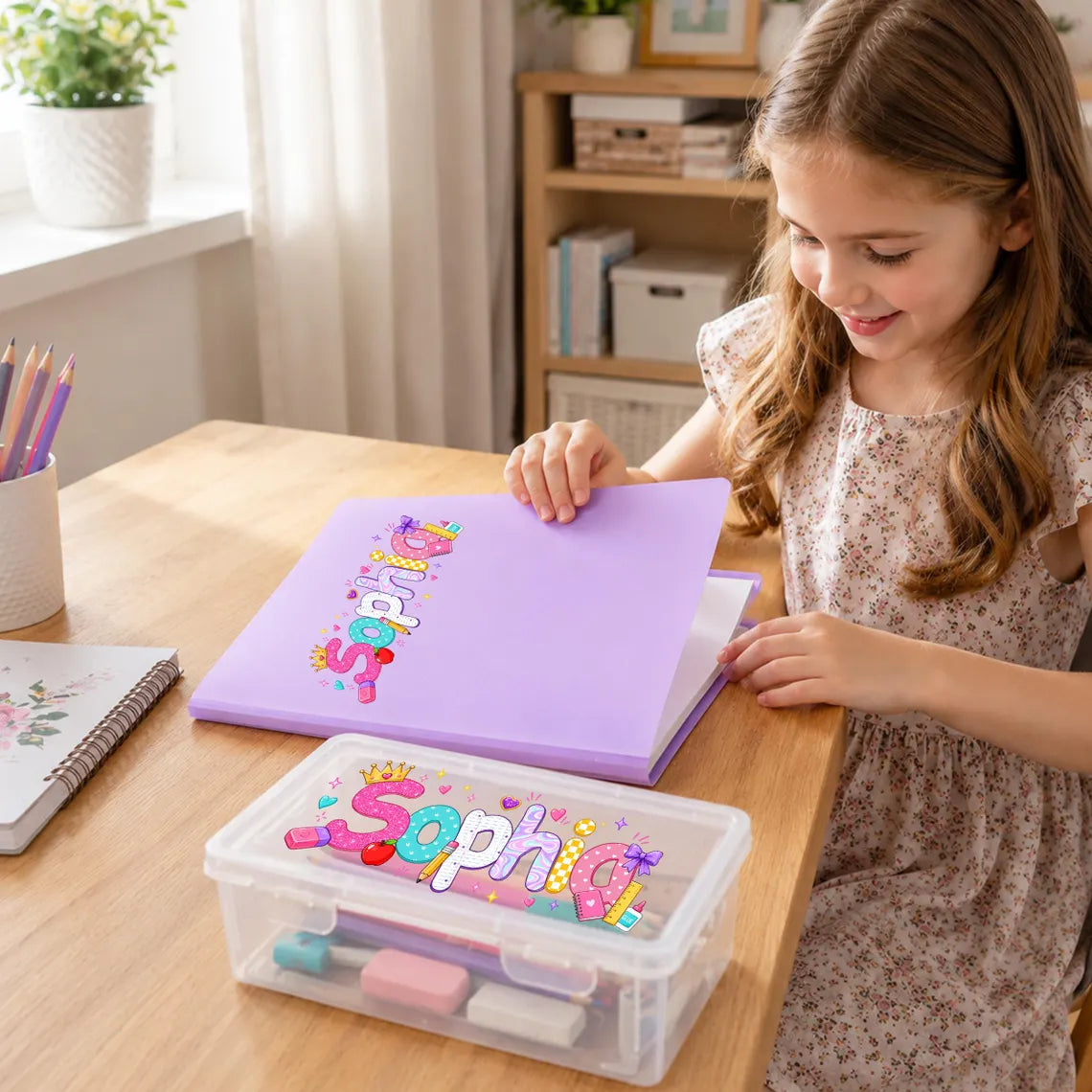 Personalized School Supply Set | Custom Pencil Case & Folder for Kids