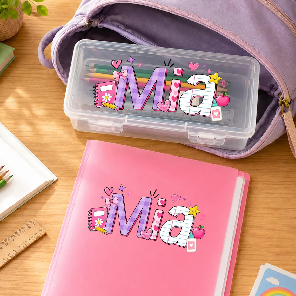Personalized School Supply Set | Custom Pencil Case & Folder for Kids
