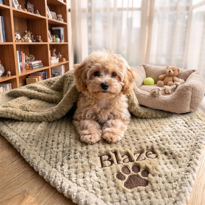 Personalized Dog & Cat Blanket | Custom Embroidered Pet Blanket