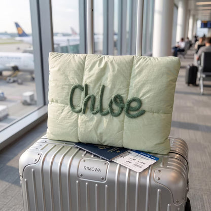 Personalized Puffer Laptop Sleeve with Yarn Name