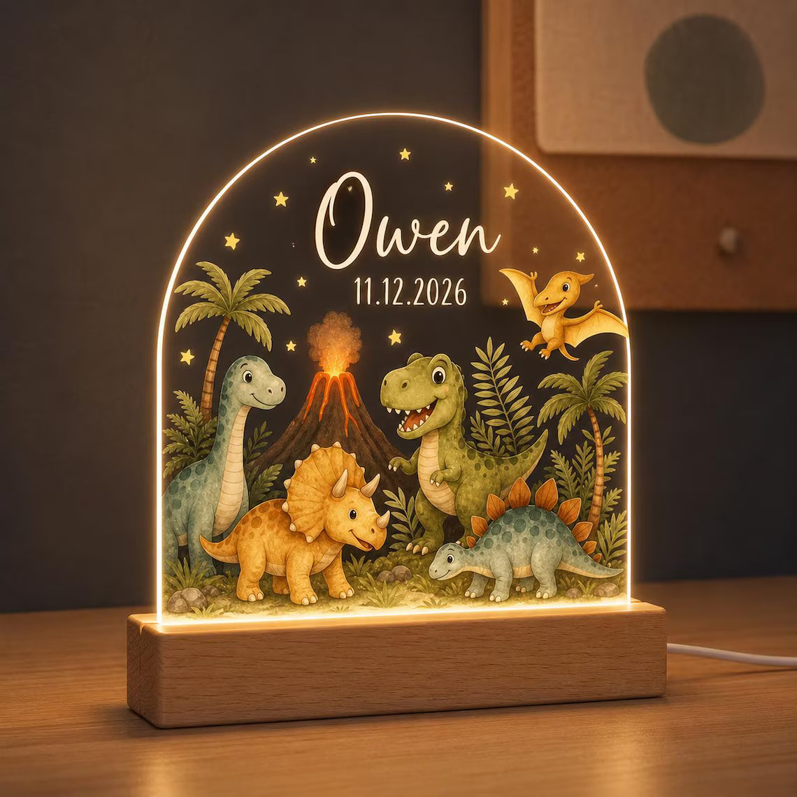 Personalized Animal Night Light with Name & Birth Date
