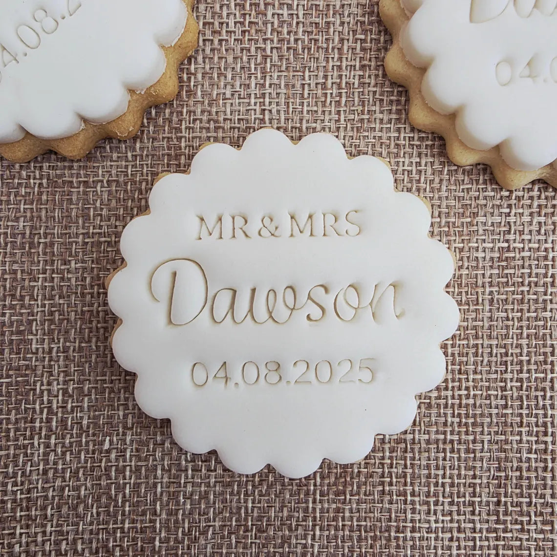 Personalized Wedding Cookie Stamp | Custom Biscuit & Cupcake