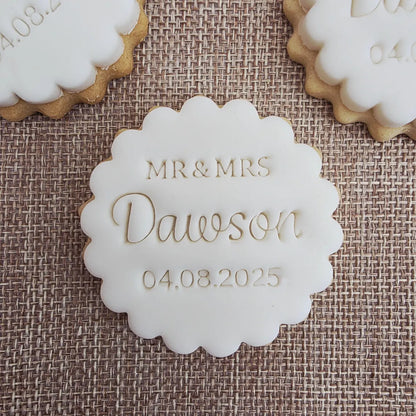 Personalized Wedding Cookie Stamp | Custom Biscuit & Cupcake